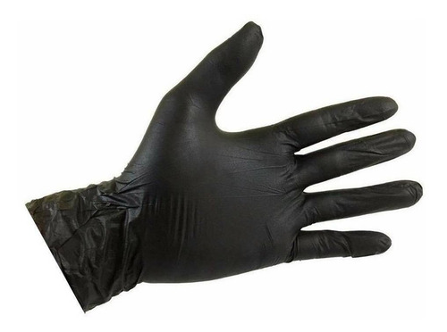 Luvas descartáveis antiderrapantes Talge cor preto tamanho M de nitrilo x 100 unidades