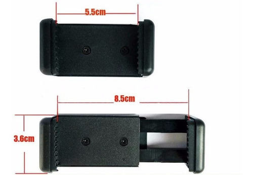 Suporte Clip Para Celular, Com Rosca 1/4 P/ Tripé Cor Preto
