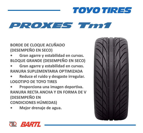 Cubierta 205/50/15 X2 Toyo Proxes Tm1 Balanceada Neumático