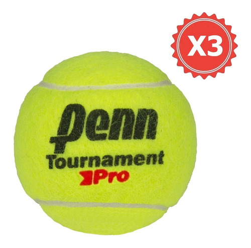 Imagen 1 de 5 de Pelota Tenis Penn Tournament Pro X 3 Calidad Premium Cuotas