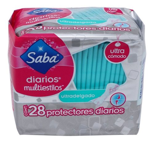 Protectores Diarios Saba Multiestilos 28 Pzas