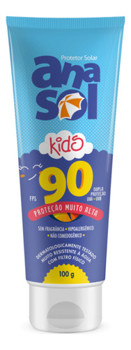 Protetor Solar Infantil Anasol Kids FPS 90 Corpo e Rosto 100ml