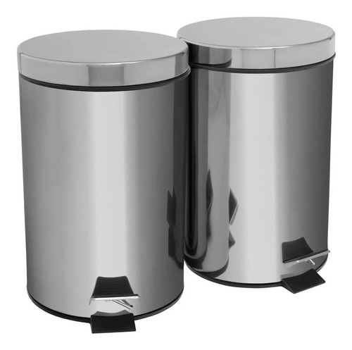 Combo Oferta X 2 Papaleras En Acero Inox 7lt Oficina Cocina 