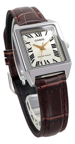 Reloj Casio Dama Ltp V007l Numeros Romanos Caratula Dorada