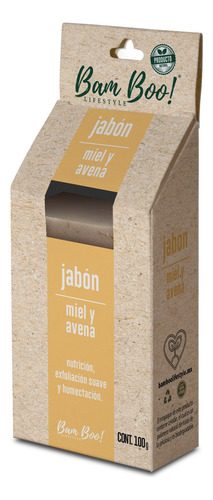 Jabón Artesanal Natural Miel Avena 100 G Bam Boo! Lifestyle