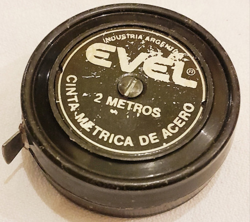 Antigua Cinta Métrica Evel 2 Metros Caja De Baquelita Retro