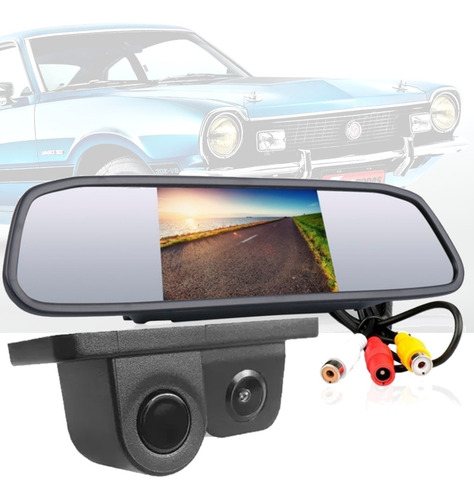 Kit Estacionamento Sensor Camera Retrovisor Lcd Maverick