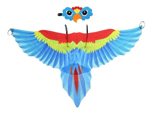 Disfraz Pájaro Alas De Loro Para Niños Con Máscara De Pájaro