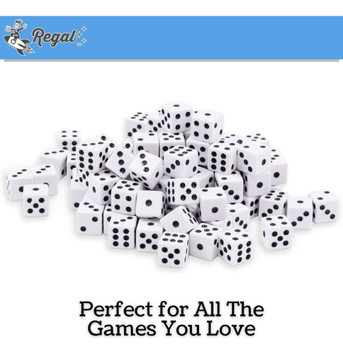 Juego De Dados Regal Games De 6 Caras, Juego Blanco De 16...