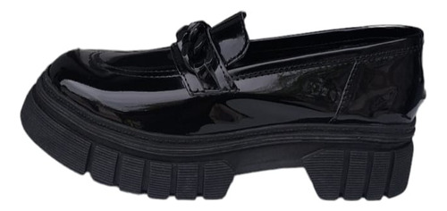 Zapato Mocasin Mujer Cuero Veggie Plataforma Con Vincha