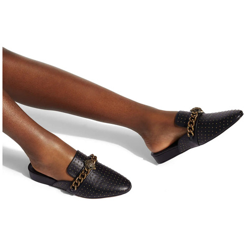 Mules Kurt Geiger Flats Negras Aguila Nuevas Originales