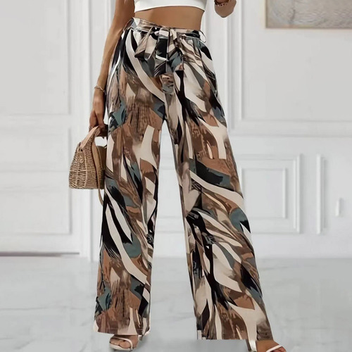 Pantalones Para Mujer, Estilo Casual, Acampanados, Estampado