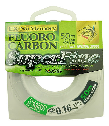 Tippet Fluorocarbon Superfine Sasame 50mts 0.16mm 2kg