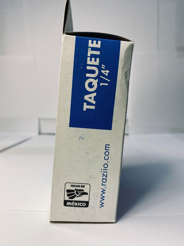 Imagen 6 de 10 de Taquete Plástico 1/4 Raziio (100 Piezas Por Caja)