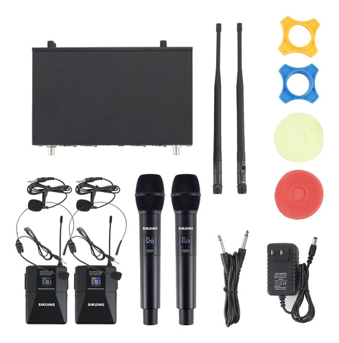 Sistema De Micrófono Inalámbrico De 4 Canales Uhf Sikuing