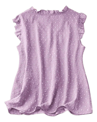 Chaleco Sin Mangas Con Volantes Y Cuello Liso A La Moda Para