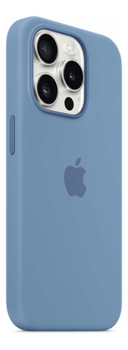 Forro iPhone 15 Pro Magsafe Silicona Azul Invierno