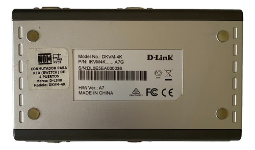 D-link Dkvm-4k Switch 4 Puertos Teclado Video Mouse - No Box