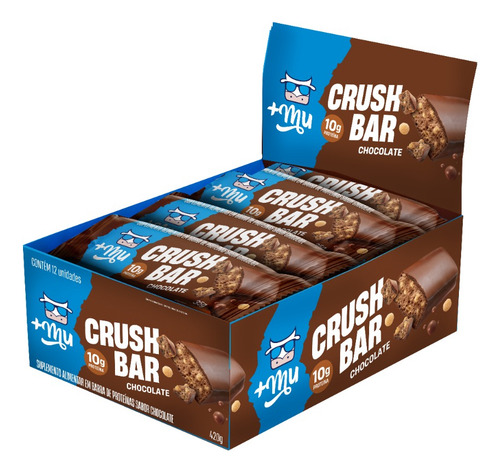 Kit Suplemento Crush Bar Sabor Chocolate 12 Unidades De 35g +mu Chocolate