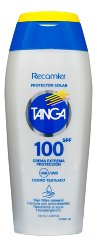 Protector Solar Tanga Adultos Crema Spf 100 130 Ml