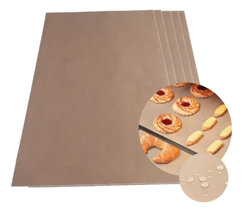 Papel Antiadherente Para Horno Reutilizable 60x40cm X5u