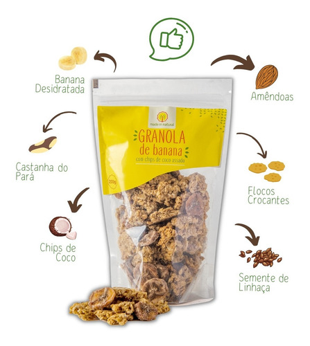 Granola Artesanal De Banana - 200g - Made In Natural