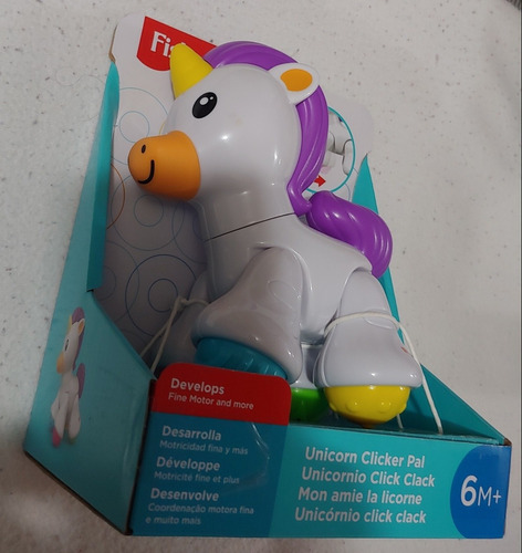 6 meses Mattel Fisher-Price Unicornio Click Clack juguete de actividades FYL45