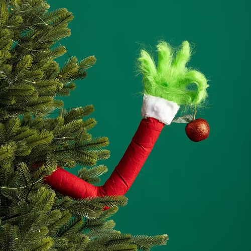Christmas Tree Ornament Green Fur Arm
