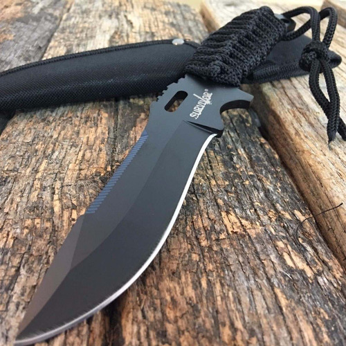 Cuchillo 24cm. Una Pieza Encordado Caza / Supervivencia