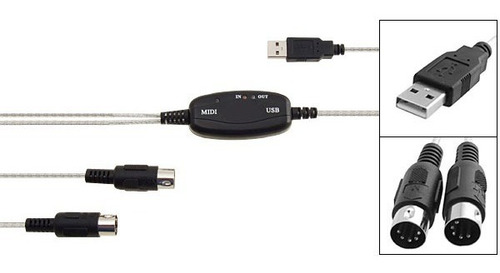Imagen 2 de 4 de Cable Usb A Midi Para Organetas Pianos Y Demas Equipos Midi