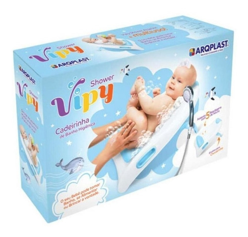 Imagem 5 de 5 de Cadeirinha De Banho Do Bebe Higienica Reclinavel Azul