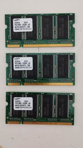 Memória Pc2100s 256mb Ddr Samsung Korea 0324 Notebook (Usado)