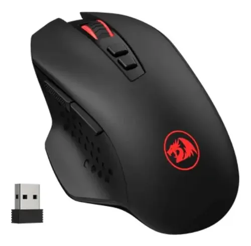 Mouse sem fio Redragon M656 Gainer, 4000 Dpi e 2,4 GHz, cor preta