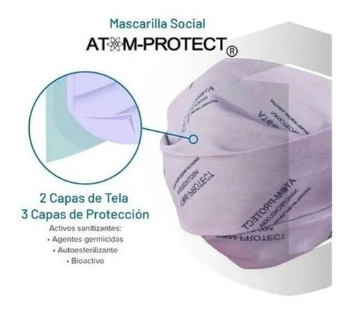 Atom-protect Barbijo Social / Tapaboca Conicet Original X 10