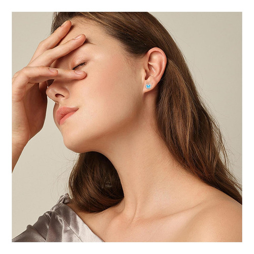 Eejek Pendientes De Mariposa De Ópalo Para Mujer, Pendientes