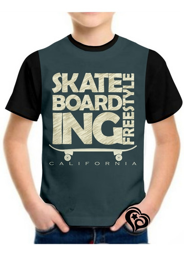 Camiseta Skate Skatista Masculina Esqueite Infantil Blusa Cz