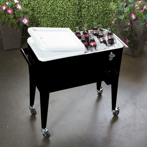 Imagen 2 de 5 de Heladera Conservadora Barbacoa Y Jardin Con Ruedas Negra