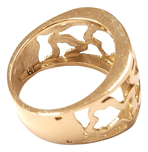 Imagen 4 de 4 de Anillo Tous Calado Oro 18kts 6,2grs N°15 1,5cm Ancho Brumat