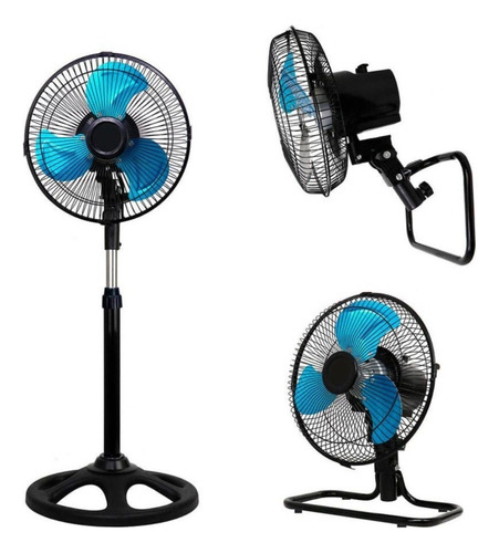 Ventilador 3 En 1 220v 3 Aspas 65w 50hz 10  Pulgadas Turbo