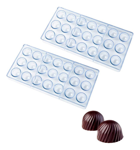 2 Moldes Chocolate Moldes De Chocolate Policarbonato Trufa