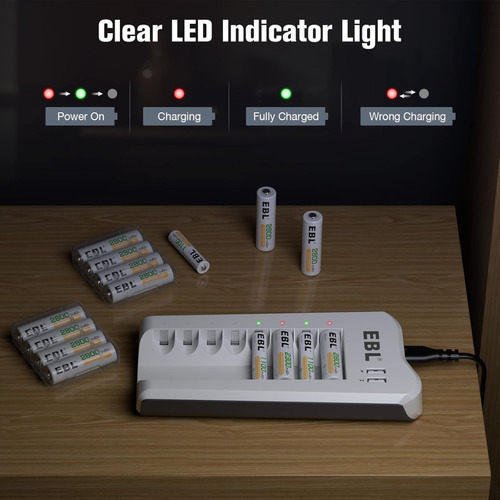 Ebl Updated 808u Cargador Baterías Recargables Aa Y Aaa Usb