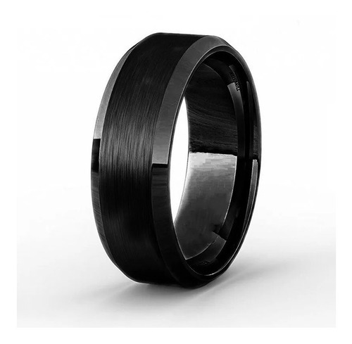 Anillo De Acero Negro Hombre Simil Titanio - Acero 316 L