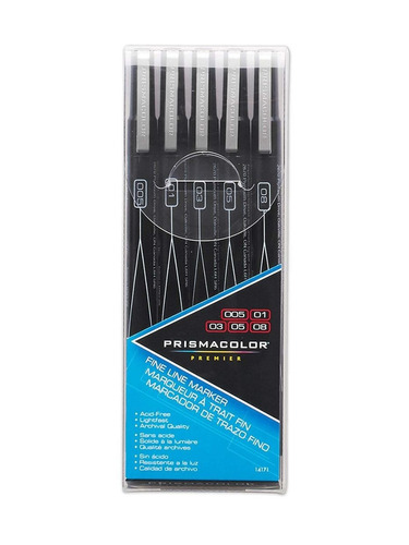 Set 4 Tiralíneas Negros Prismacolor Premier Punta Fina