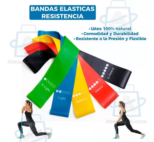 BANDAS ELASTICAS DE RESISTENCIAS SET 5 BANDAS - Dasha Fitness