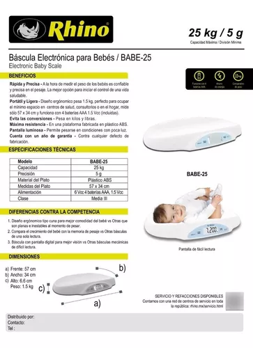  Báscula Electrónica para Bebés BABE-25