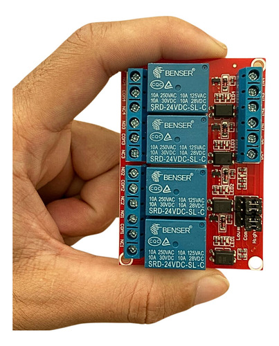 Módulo Relé 24v 10a 4 Canais Optoacopladores Para Arduino