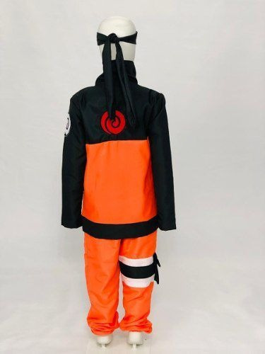 Fantasia Naruto Uzumaki Cosplay Infantil + Bandana Brinde
