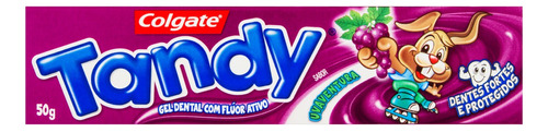 Pasta de dentes infantil Colgate Tandy Uvaventura  em gel  sem glúten 50 g