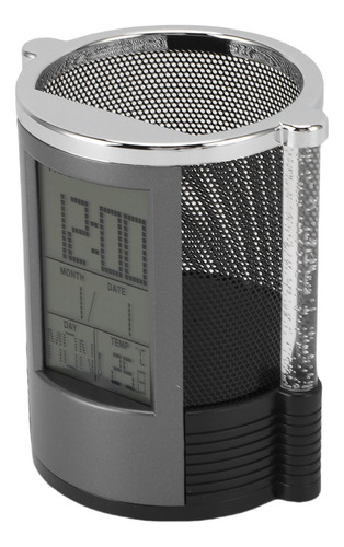 Reloj Electrónico Con Soporte Para Bolígrafos, Calendario Y