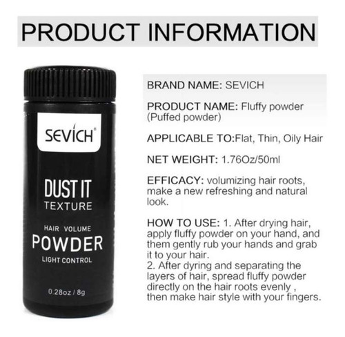 Polvos Peinado Texturizante Sevich Fijacion Cabello Matte